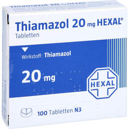 Abbildung: Thiamazol 20 mg Hexal Tabletten 100 St, Tabletten PZN 01680735