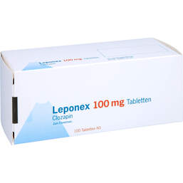 Abbildung: Leponex 100 mg Tabletten 100 St, Tabletten PZN 01682177