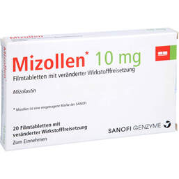 Abbildung: Mizollen 10 mg Filmtabletten 20 St, Filmtabletten PZN 01687306