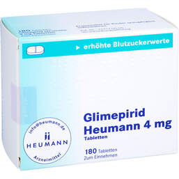Abbildung: Glimepirid Heumann 4 mg Tabletten 180 St, Tabletten PZN 01693790
