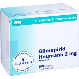 Abbildung: Glimepirid Heumann 2 mg Tabletten 180 St, Tabletten PZN 01694625