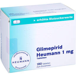 Abbildung: Glimepirid Heumann 1 mg Tabletten 180 St, Tabletten PZN 01696943