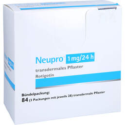 Abbildung: Neupro 1 mg / 24 h transdermale Pflaster 84 St, Pflaster transdermal PZN 01699752