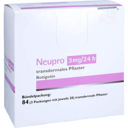 Abbildung: Neupro 3 mg / 24 h transdermale Pflaster 84 St, Pflaster transdermal PZN 01699798