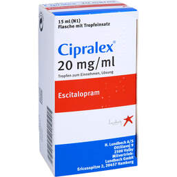 Abbildung: Cipralex 20 mg / ml Tropfen zum Einnehmen 15 ml, Tropfen zum Einnehmen PZN 01708215