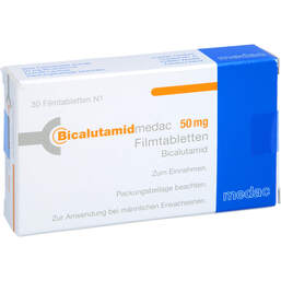 Abbildung: Bicalutamid medac 50 mg Filmtabletten 30 St, Filmtabletten PZN 01712493