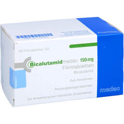 Abbildung: Bicalutamid medac 150 mg Filmtabletten 90 St, Filmtabletten PZN 01712524