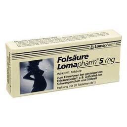 Abbildung: Folsäure Lomapharm 5 mg Tabletten Tabletten, 20 St PZN 01713334