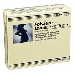 Abbildung: Folsäure Lomapharm 5 mg Tabletten Tabletten, 100 St PZN 01713357