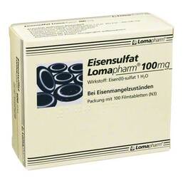 Abbildung: Eisensulfat Lomapharm 100 mg Filmtabletten Filmtabletten, 100 St PZN 01713446