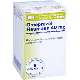 Abbildung: Omeprazol Heumann 40 mg magensaftresistent Hartkapseln 30 St, Magensaftresistente Hartkapseln PZN 01715617