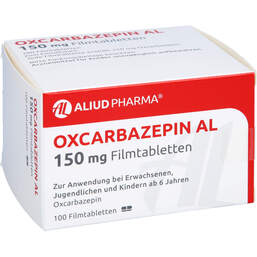 Abbildung: Oxcarbazepin AL 150 mg Filmtabletten 100 St, Filmtabletten PZN 01719839