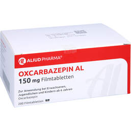 Abbildung: Oxcarbazepin AL 150 mg Filmtabletten 200 St, Filmtabletten PZN 01719845