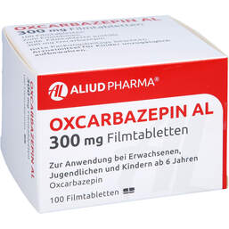 Abbildung: Oxcarbazepin AL 300 mg Filmtabletten 100 St, Filmtabletten PZN 01719868