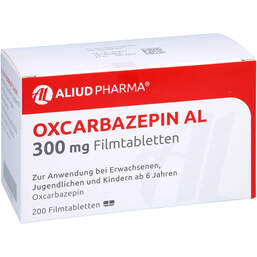 Abbildung: Oxcarbazepin AL 300 mg Filmtabletten 200 St, Filmtabletten PZN 01719874