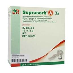 Abbildung: Suprasorb A + Ag Antimik.Cal.Alginat tamponade 30cm 2g 5 St, Tamponaden PZN 01724125