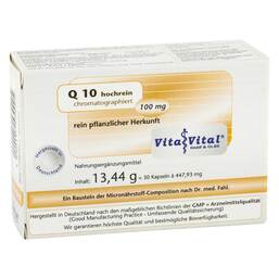 Abbildung: Q10 100 mg hochrein chromatographiert Kapseln Kapseln, 30 St PZN 01746747