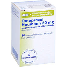 Abbildung: Omeprazol Heumann 20 mg magensaftresistent Hartkapseln 30 St, Magensaftresistente Hartkapseln PZN 01746948