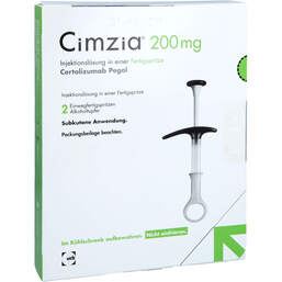 Abbildung: Cimzia 200 mg Injektionslösung in einer Fertigspritze 1X2 St, Injektionslösung PZN 01751636
