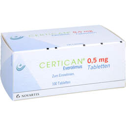 Abbildung: Certican 0,5 mg Tabletten 100 St, Tabletten PZN 01754623