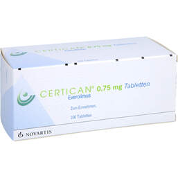 Abbildung: Certican 0,75 mg Tabletten 100 St, Tabletten PZN 01754706