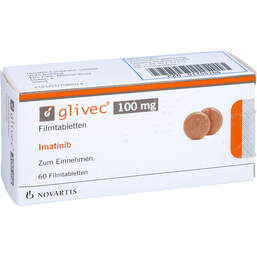 Abbildung: Glivec 100 mg Filmtabletten 60 St, Filmtabletten PZN 01755166