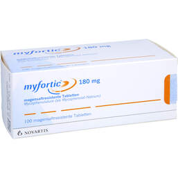 Abbildung: Myfortic 180 mg magensaftresistente Tabletten 100 St, Tabletten magensaftresistent PZN 01755321