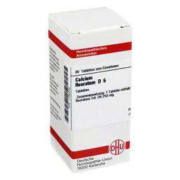 Abbildung: DHU Calcium fluoratum D 6 Tabletten Tabletten, 80 St PZN 01762338