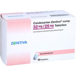 Abbildung: Candesartan Zentiva comp 32 mg / 25 mg Tabletten 98 St, Tabletten PZN 01786215