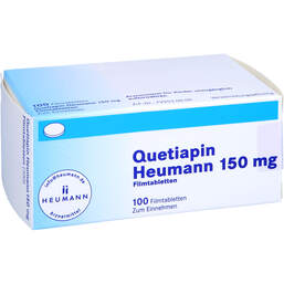 Abbildung: Quetiapin Heumann 150 mg Filmtabletten 100 St, Filmtabletten PZN 01786758