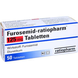 Abbildung: Furosemid ratiopharm 125 mg Tabletten 50 St, Tabletten PZN 01797420