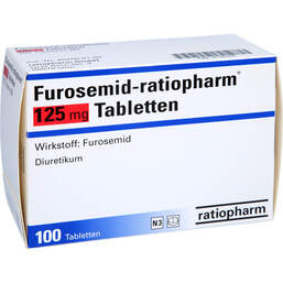 Abbildung: Furosemid ratiopharm 125 mg Tabletten 100 St, Tabletten PZN 01797437