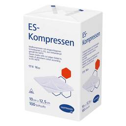 Abbildung: ES-Kompressen unsteril 10x12,5 cm 16fach 100 St, Kompressen PZN 01808980