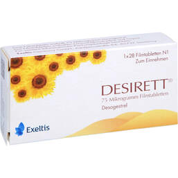 Abbildung: Desirett 75 Mikrogramm Filmtabletten 1X28 St, Filmtabletten PZN 01825091