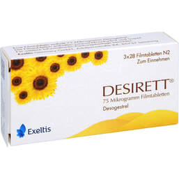 Abbildung: Desirett 75 Mikrogramm Filmtabletten 3X28 St, Filmtabletten PZN 01825808