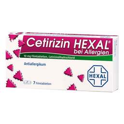 Abbildung: Cetirizin Hexal Filmtabletten bei Allergien Filmtabletten, 7 St PZN 01830146