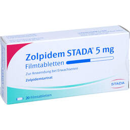 Abbildung: Zolpidem STADA 5 mg Filmtabletten 20 St, Filmtabletten PZN 01833452