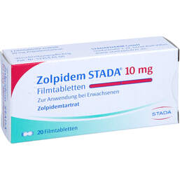 Abbildung: Zolpidem STADA 10 mg Filmtabletten 20 St, Filmtabletten PZN 01833475