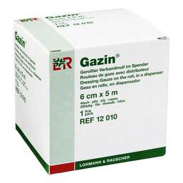 Abbildung: Gazin Verbandmull 6cmx5m 4fach gerollt 1 St, Kompressen PZN 01835959