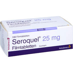 Abbildung: Seroquel 25 mg Filmtabletten 100 St, Filmtabletten PZN 01840185