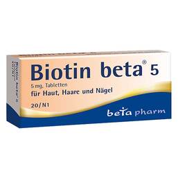 Abbildung: Biotin beta® 5 Tabletten Tabletten, 20 St PZN 01841919
