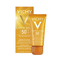 Abbildung: Vichy Capital Soleil Hautperfektionierende Sonnen-Creme LSF 50+ für das Gesicht Creme, 50 ml PZN 01843249