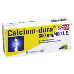 Abbildung: Calcium Dura Vit D3 600 mg / 400 I.E. Kautabletten Kautabletten, 50 St PZN 01845739
