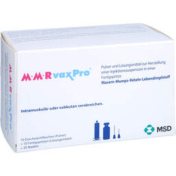 Abbildung: Mmr Vaxpro Fertigspritze mit Kanüle 10X0.5 ml, Fertigspritzen PZN 01849588