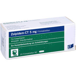 Abbildung: Zolpidem-CT 5 mg Filmtabletten 20 St, Filmtabletten PZN 01851800
