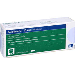 Abbildung: Zolpidem-CT 10 mg Filmtabletten 20 St, Filmtabletten PZN 01851869