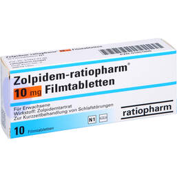 Abbildung: Zolpidem ratiopharm 10 mg Filmtabletten 10 St, Filmtabletten PZN 01851898
