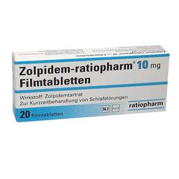 Abbildung: Zolpidem ratiopharm 10 mg Filmtabletten 20 St, Filmtabletten PZN 01851941