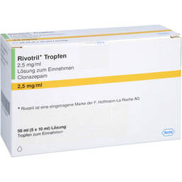 Abbildung: Rivotril 2,5 mg / ml Tropfen zum Einnehmen 50 ml, Tropfen zum Einnehmen PZN 01852917