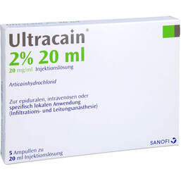 Abbildung: Ultracain 2% Ampullen 5X20 ml, Ampullen PZN 01857754